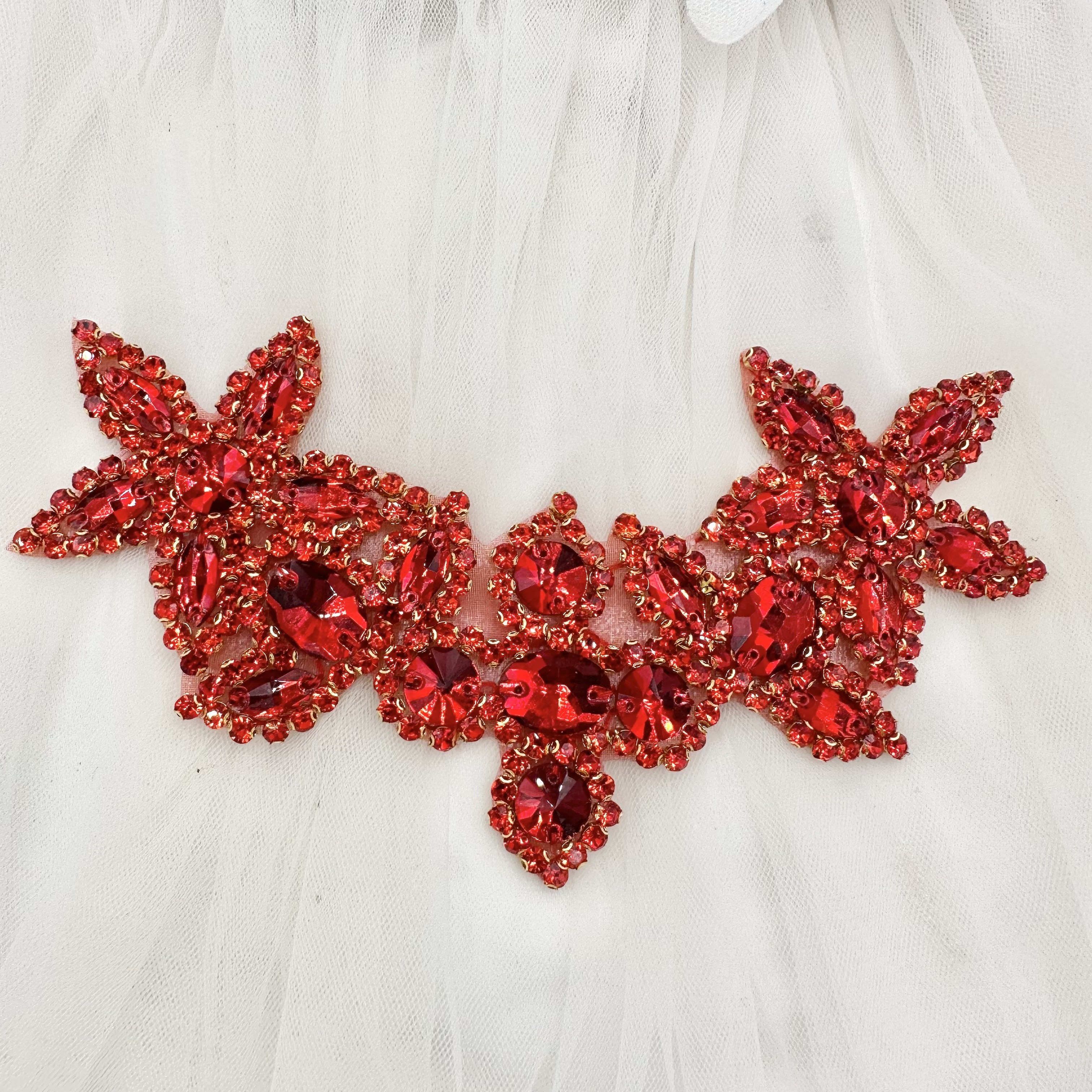 Crystal Glass Buckle Hand-Sewn Drill Flower for Dresses